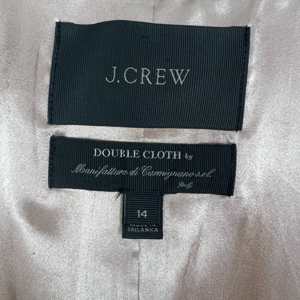 J.‎ Crew Double Cloth Collarless Coat Jacket Womens 14 Mauve Wool Preppy Italy - Picture 12 of 16